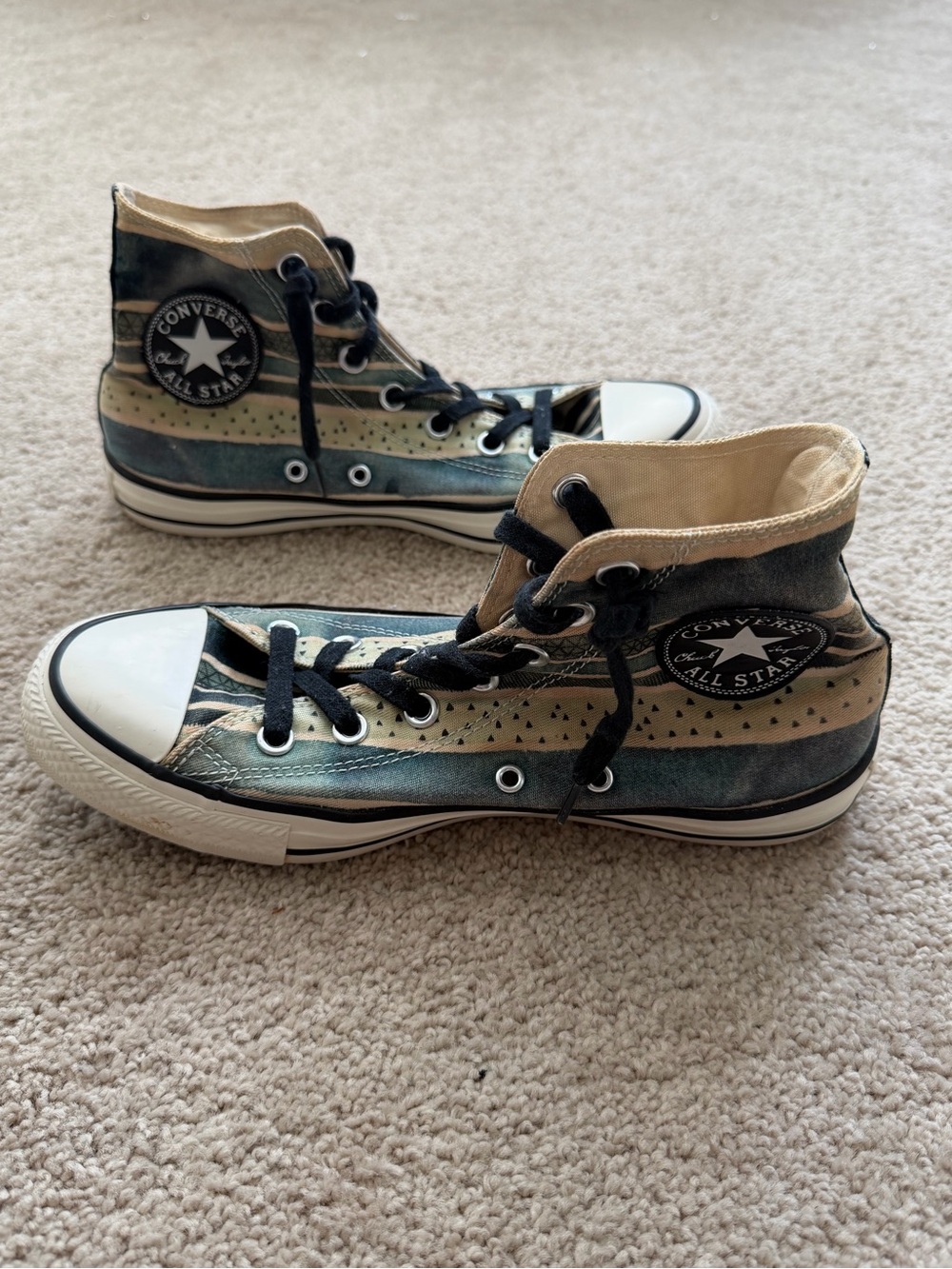 Converse Women's Chuck Taylor All Star Hi Pop Stripes Teal Sneakers Size 8